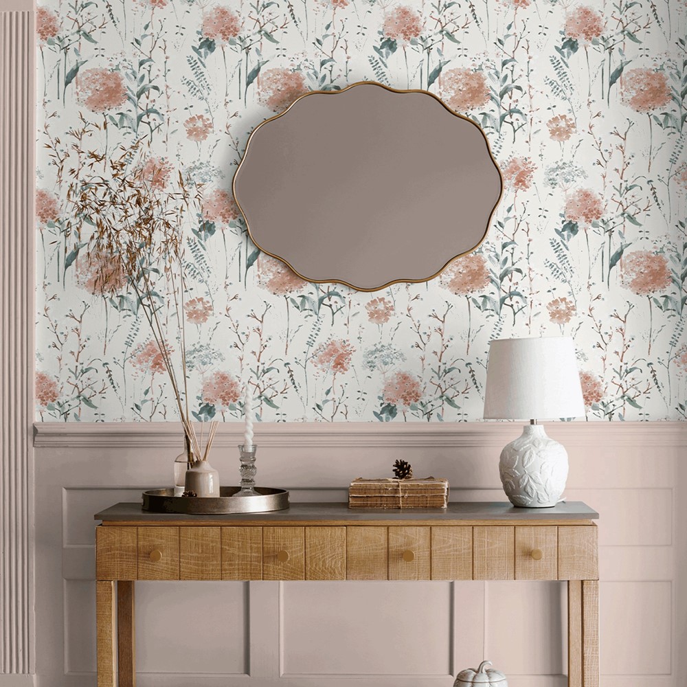 Pallington Bloom Wallpaper 130104 by Laura Ashley in Plaster Pink